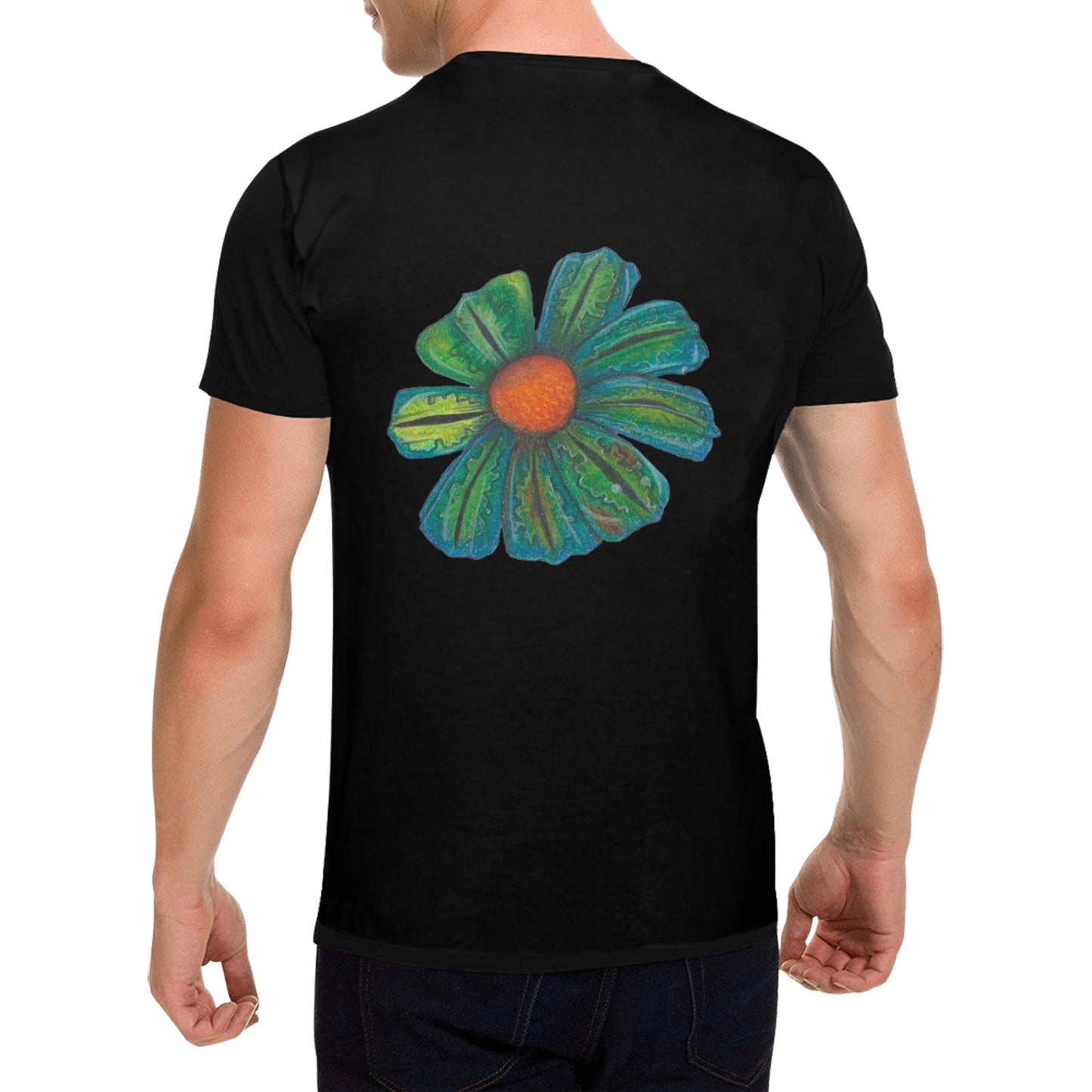Tattoo Flower Original Design T shirt Classic Men's T-shirt (USA Size)