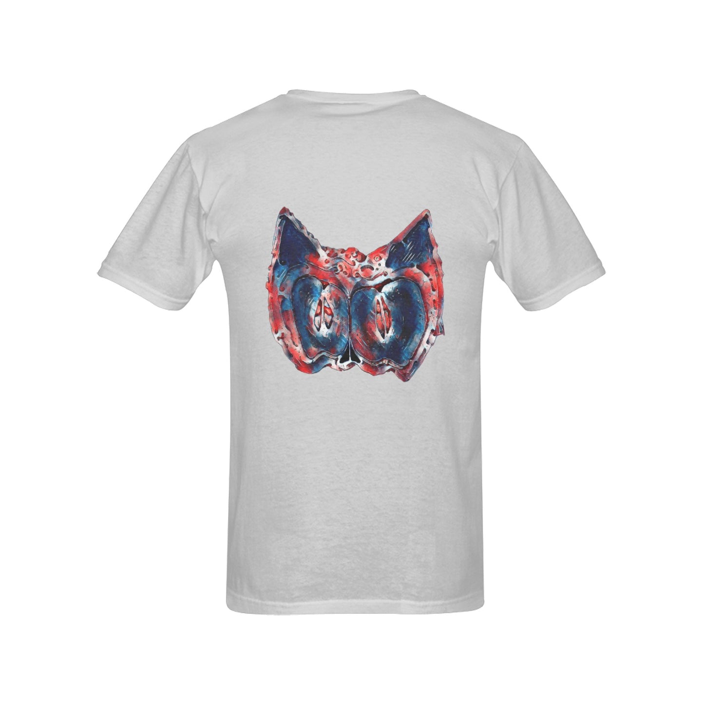 4th of July Apple Cat T shirt GRAY Classic Men's T-shirt (USA Size)